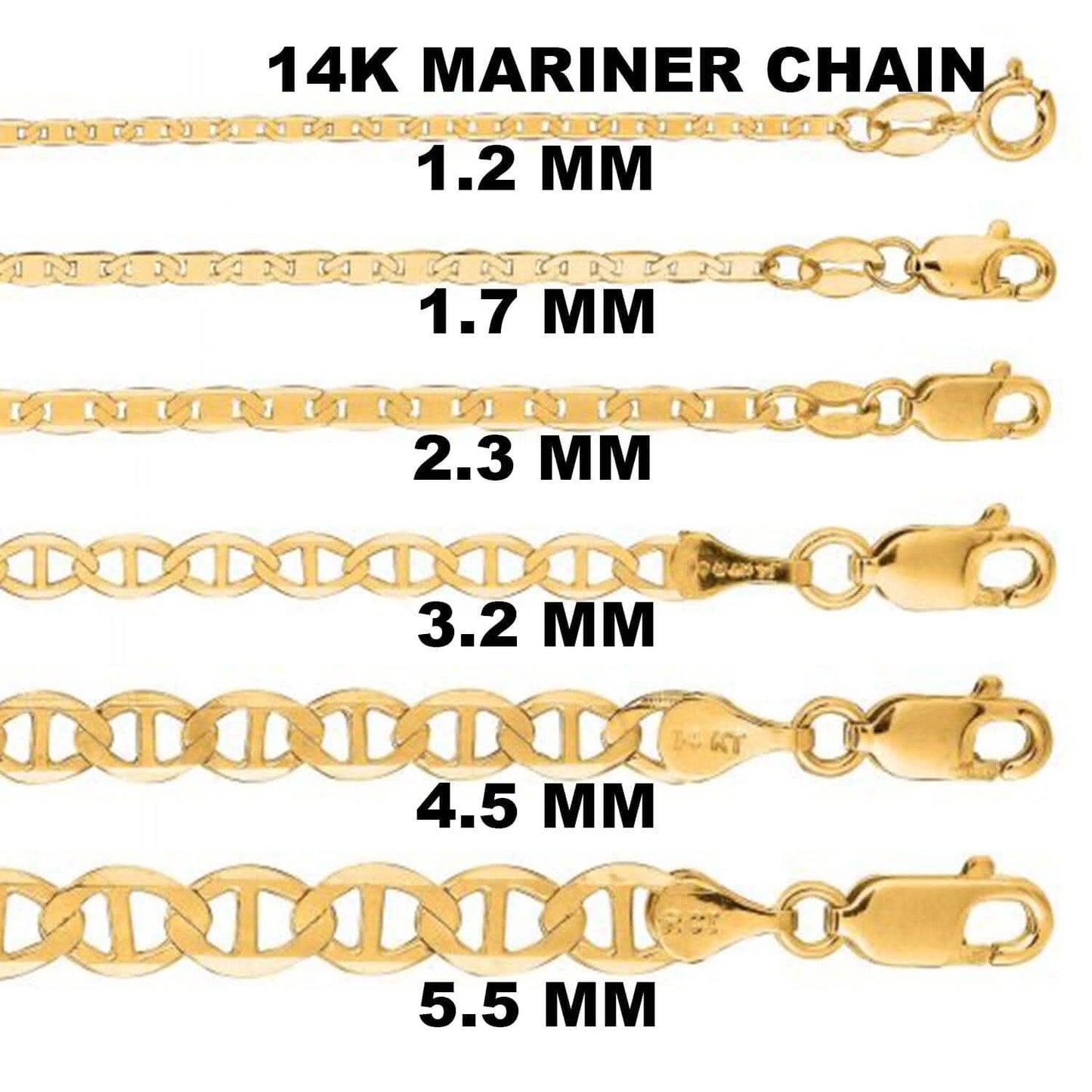Solid 14K Yellow Gold Mariner Link Chain Necklace DailySale