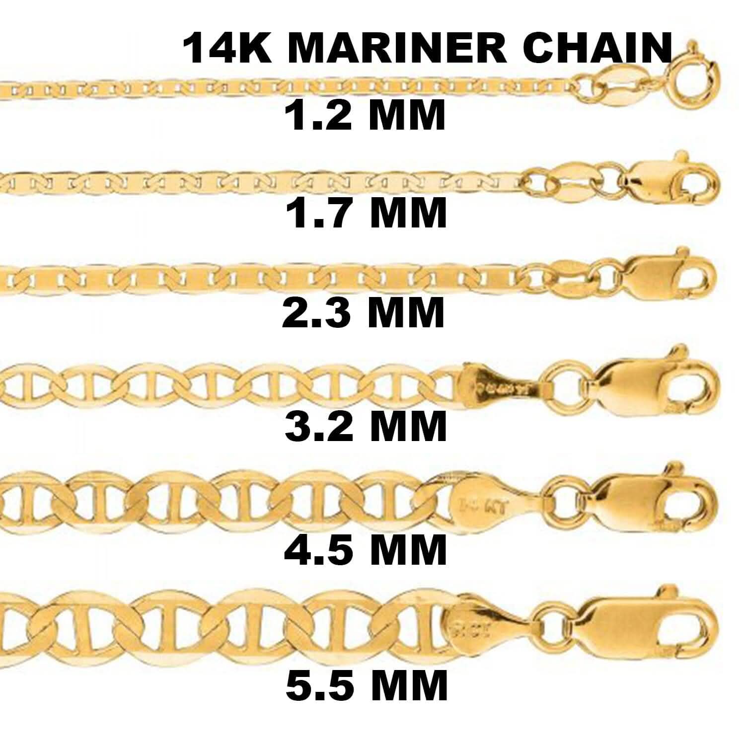 Solid 14K Yellow Gold Mariner Link Chain Necklace DailySale