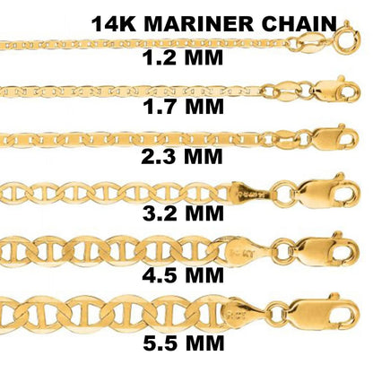 Solid 14K Yellow Gold Mariner Link Chain Necklace DailySale