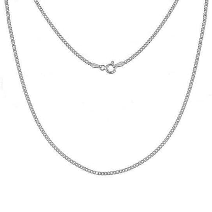 Solid .925 Sterling Silver Curb Link Chain Unisex Necklace DailySale