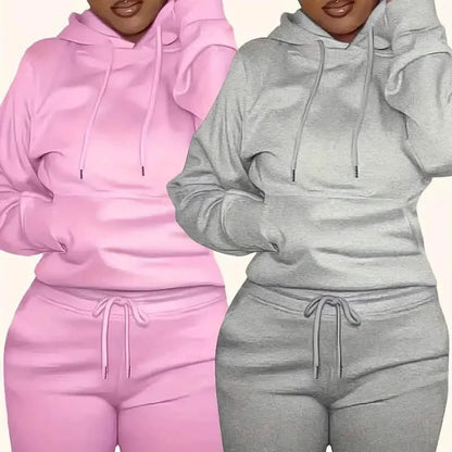 Solid Drawstring Casual Long Sleeve Hoodie DailySale