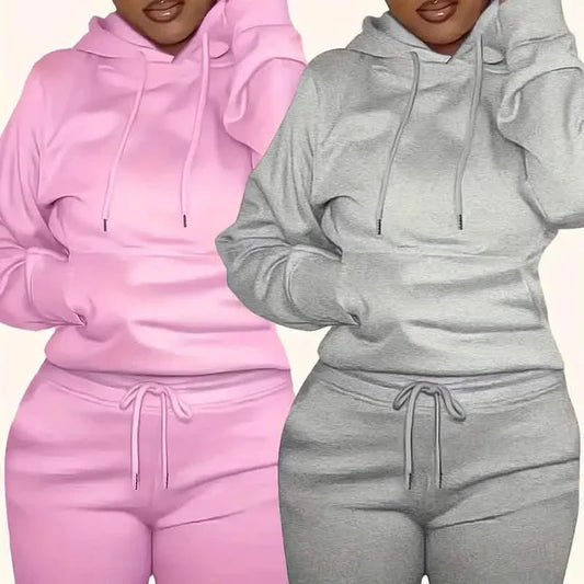 Solid Drawstring Casual Long Sleeve Hoodie DailySale