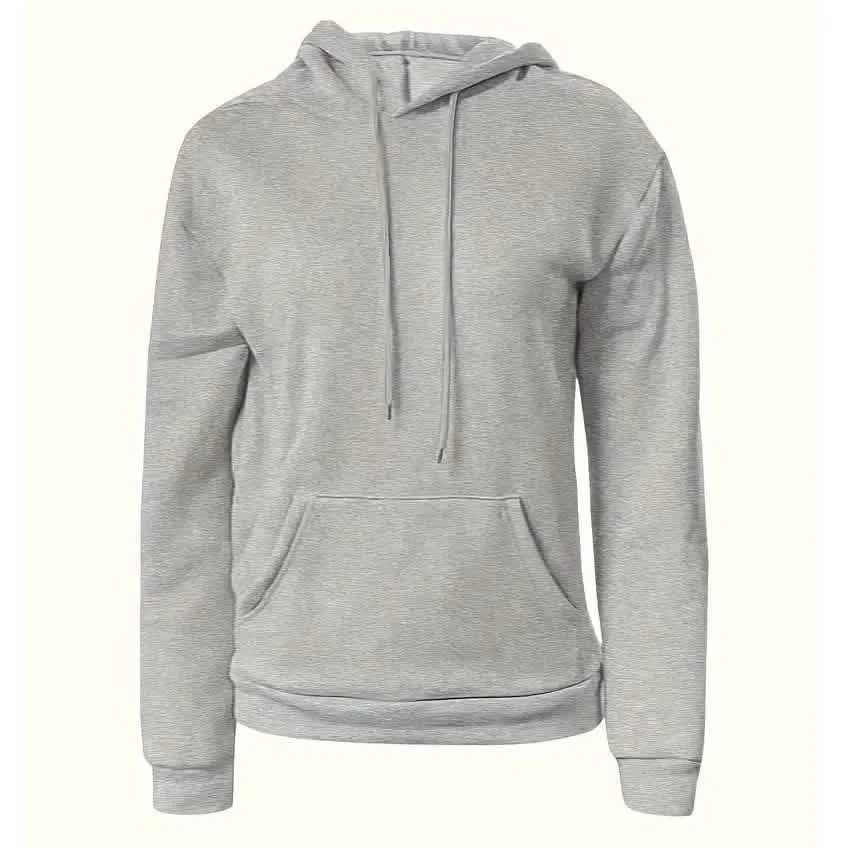 Solid Drawstring Casual Long Sleeve Hoodie DailySale