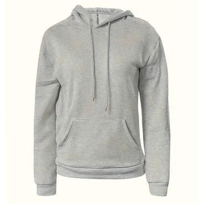 Solid Drawstring Casual Long Sleeve Hoodie DailySale