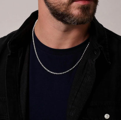 Solid Sterling Silver 3.5MM Rope Link Chain DailySale