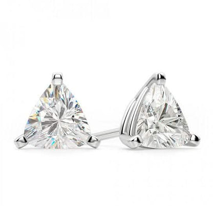 Solid Sterling Silver 6mm Trillion Cut Studs DailySale