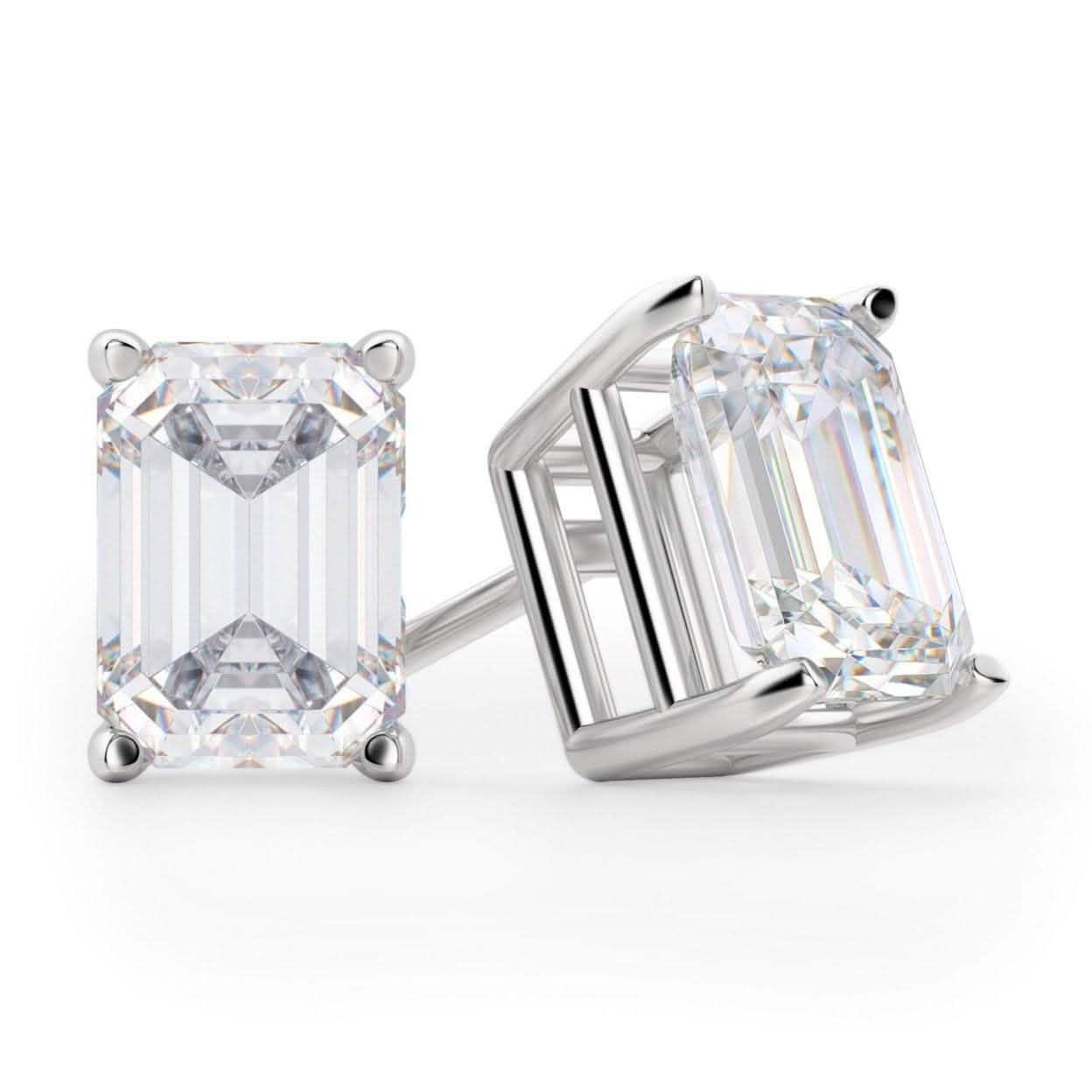Solid Sterling Silver Emerald Cut Studs DailySale