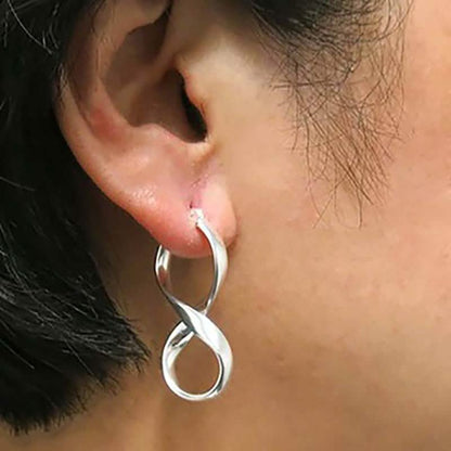 Solid Sterling Silver Figure 8 Earrings by Verona DailySale