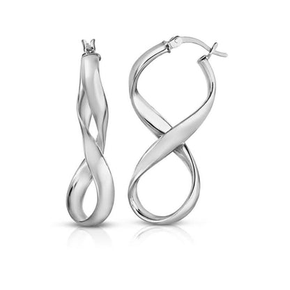 Solid Sterling Silver Figure 8 Earrings by Verona DailySale