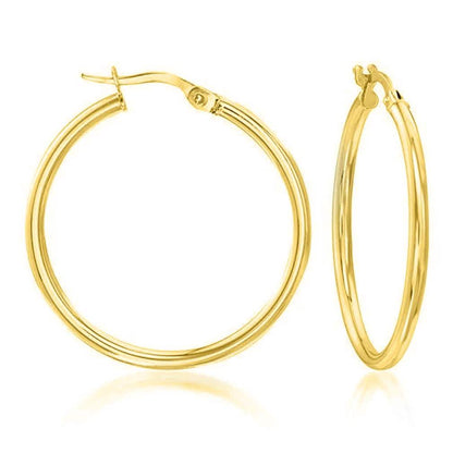 Solid Sterling Silver Plain French Lock Hoops DailySale