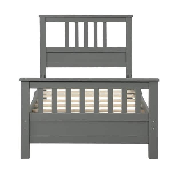 Solid Wood Platform Bed and Kids Room Headboard DailySale