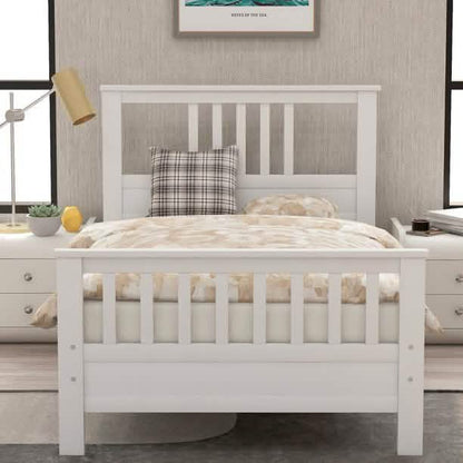 Solid Wood Platform Bed and Kids Room Headboard DailySale