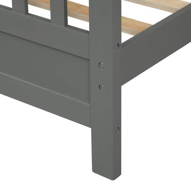 Solid Wood Platform Bed and Kids Room Headboard DailySale