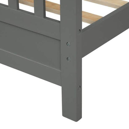Solid Wood Platform Bed and Kids Room Headboard DailySale