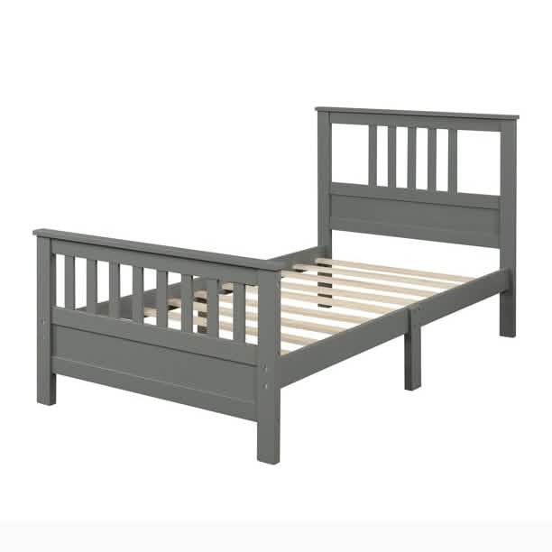 Solid Wood Platform Bed and Kids Room Headboard DailySale