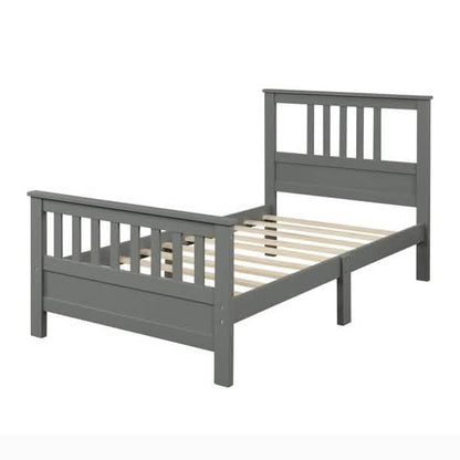Solid Wood Platform Bed and Kids Room Headboard DailySale