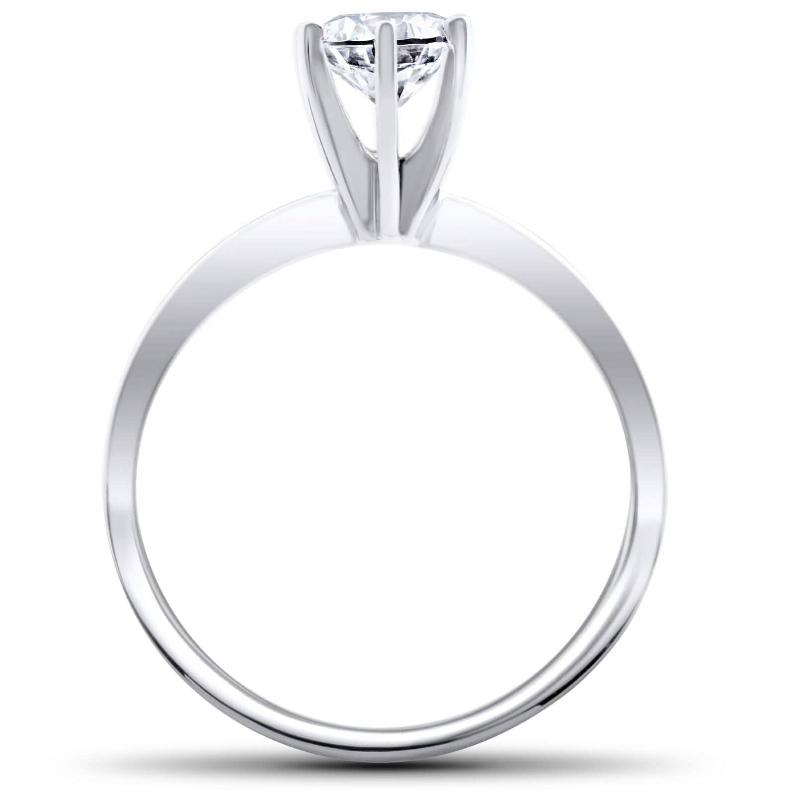 Solitaire Diamond Engagement Ring 1/4ct 14k White Gold Round Brilliant Cut DailySale