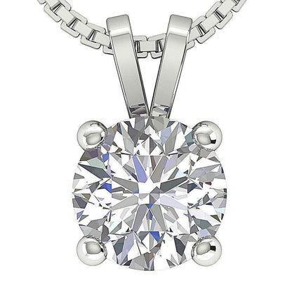 Solitaire Pendant I2 H 1.03 Ct Round Cut Diamond Four Prong Set 14K White Gold DailySale