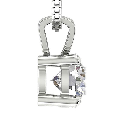 Solitaire Pendant I2 H 1.03 Ct Round Cut Diamond Four Prong Set 14K White Gold DailySale