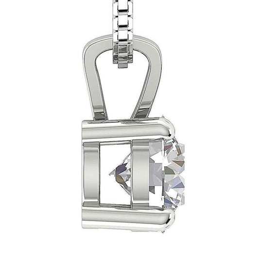 Solitaire Pendant I2 H 1.03 Ct Round Cut Diamond Four Prong Set 14K White Gold DailySale
