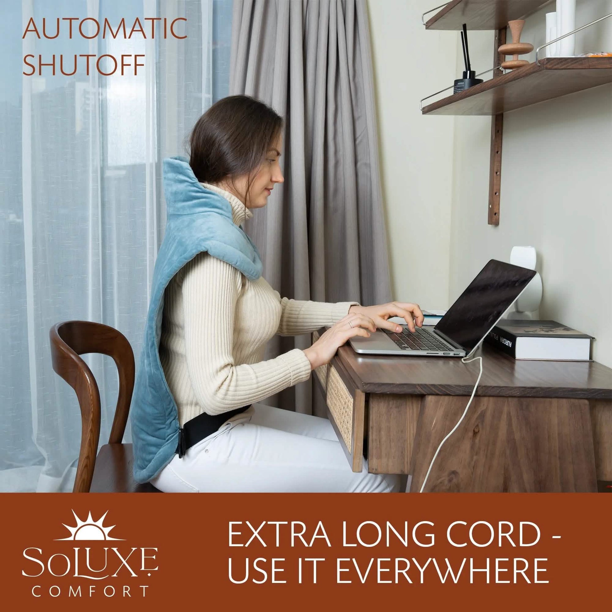 Soluxe Electric Weighted Neck and Back Heating Pad DailySale