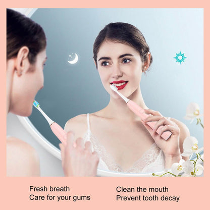 Sonic Electric Toothbrush For Adults Magnetic Charging Waterproof IPX7 Replacement Heads Set DailySale