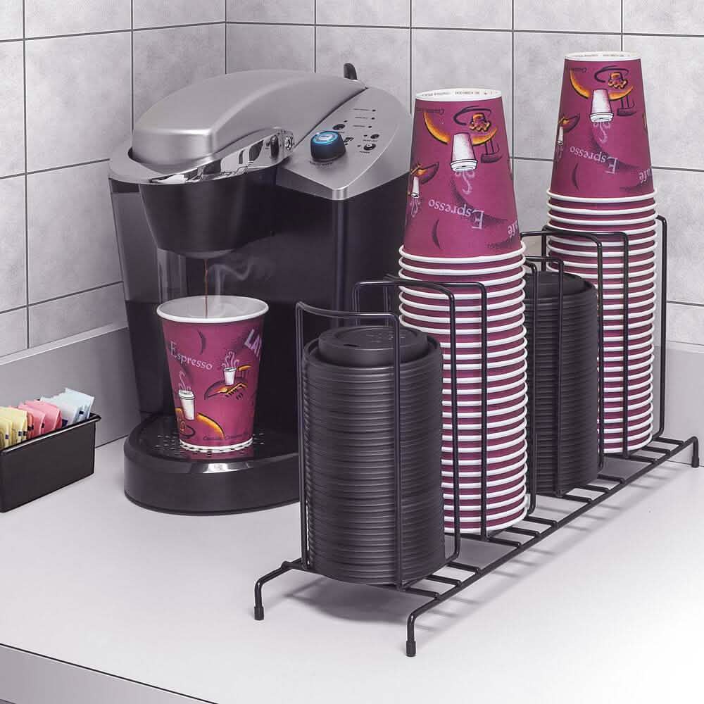Sorbus 4-sectional Black Cup and Lid Organizer DailySale