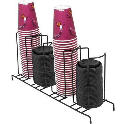 Sorbus 4-sectional Black Cup and Lid Organizer DailySale