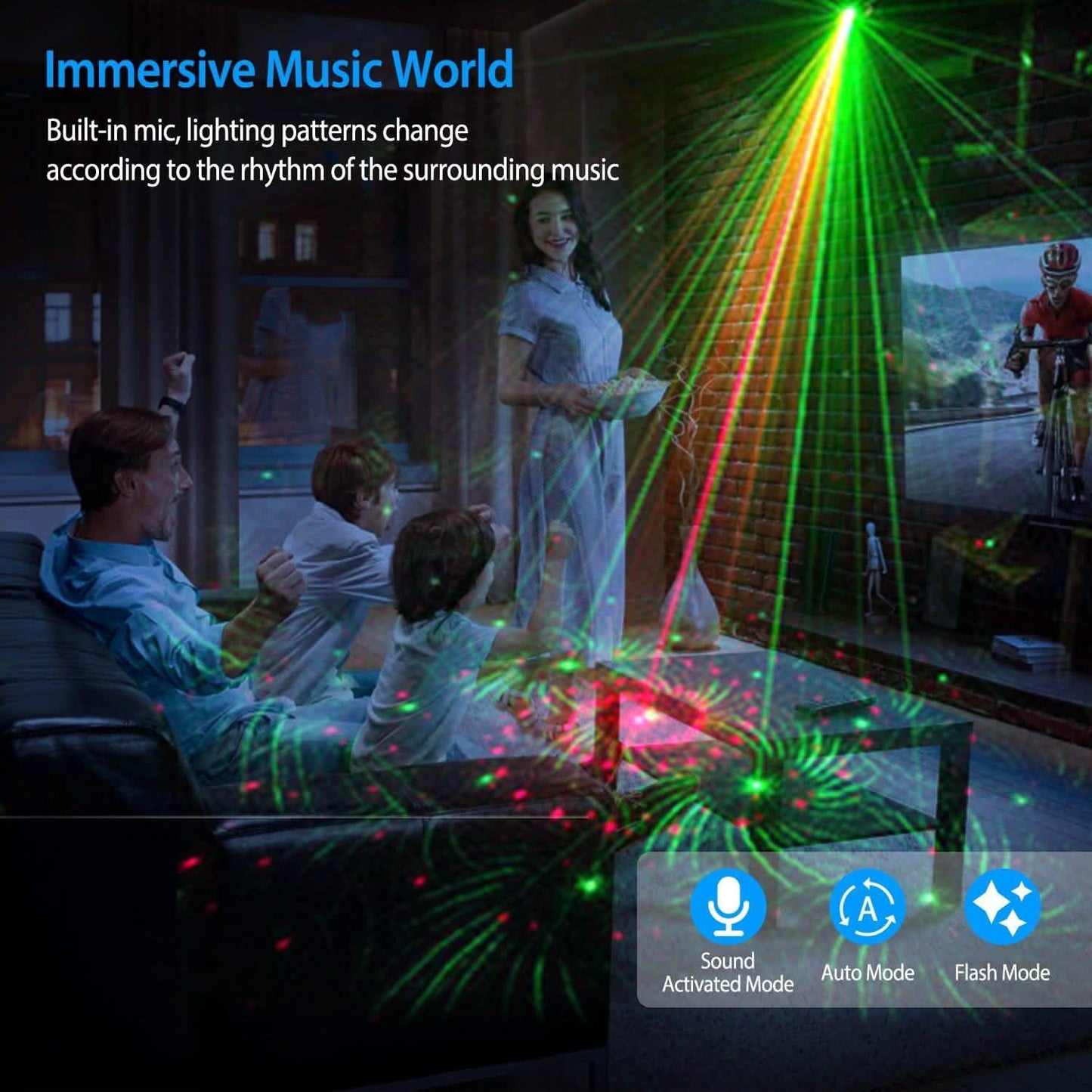 Sound Activated LED Projected Laser Patterns DailySale