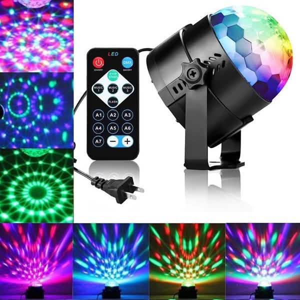 Sound Activated Rotating Disco Ball Party Lights Strobe Light DailySale