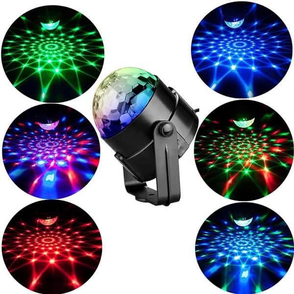 Sound Activated Rotating Disco Ball Party Lights Strobe Light DailySale