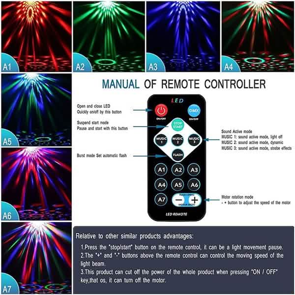 Sound Activated Rotating Disco Ball Party Lights Strobe Light DailySale