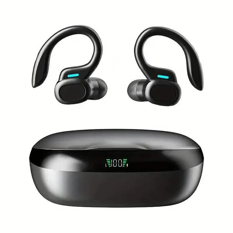SP16 Wireless Earbuds Headphones with Microphone, Sports Earhook and LED Display Charging Case DailySale