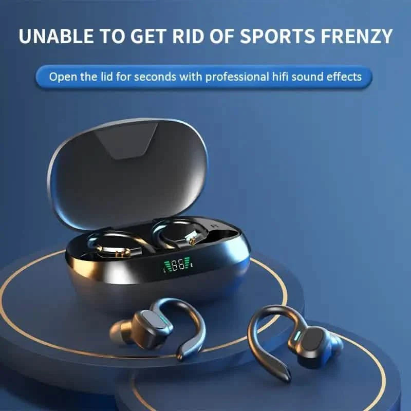 SP16 Wireless Earbuds Headphones with Microphone, Sports Earhook and LED Display Charging Case DailySale
