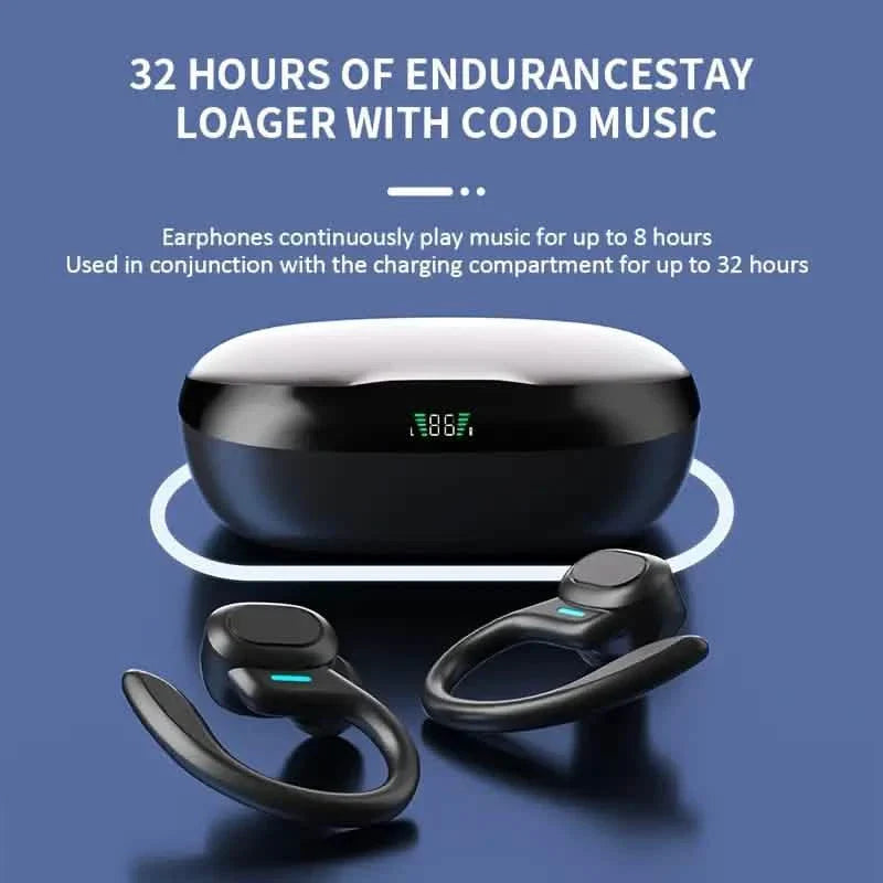SP16 Wireless Earbuds Headphones with Microphone, Sports Earhook and LED Display Charging Case DailySale