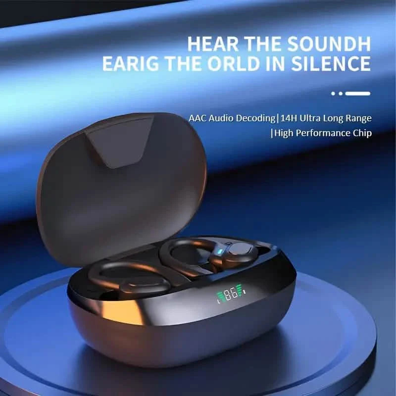SP16 Wireless Earbuds Headphones with Microphone, Sports Earhook and LED Display Charging Case DailySale