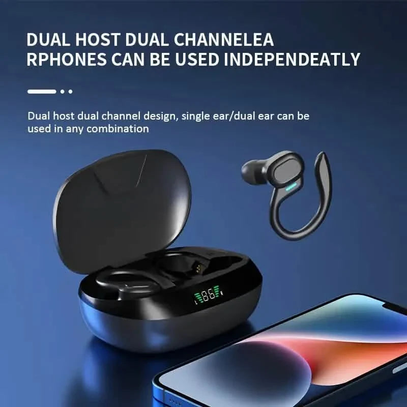 SP16 Wireless Earbuds Headphones with Microphone, Sports Earhook and LED Display Charging Case DailySale