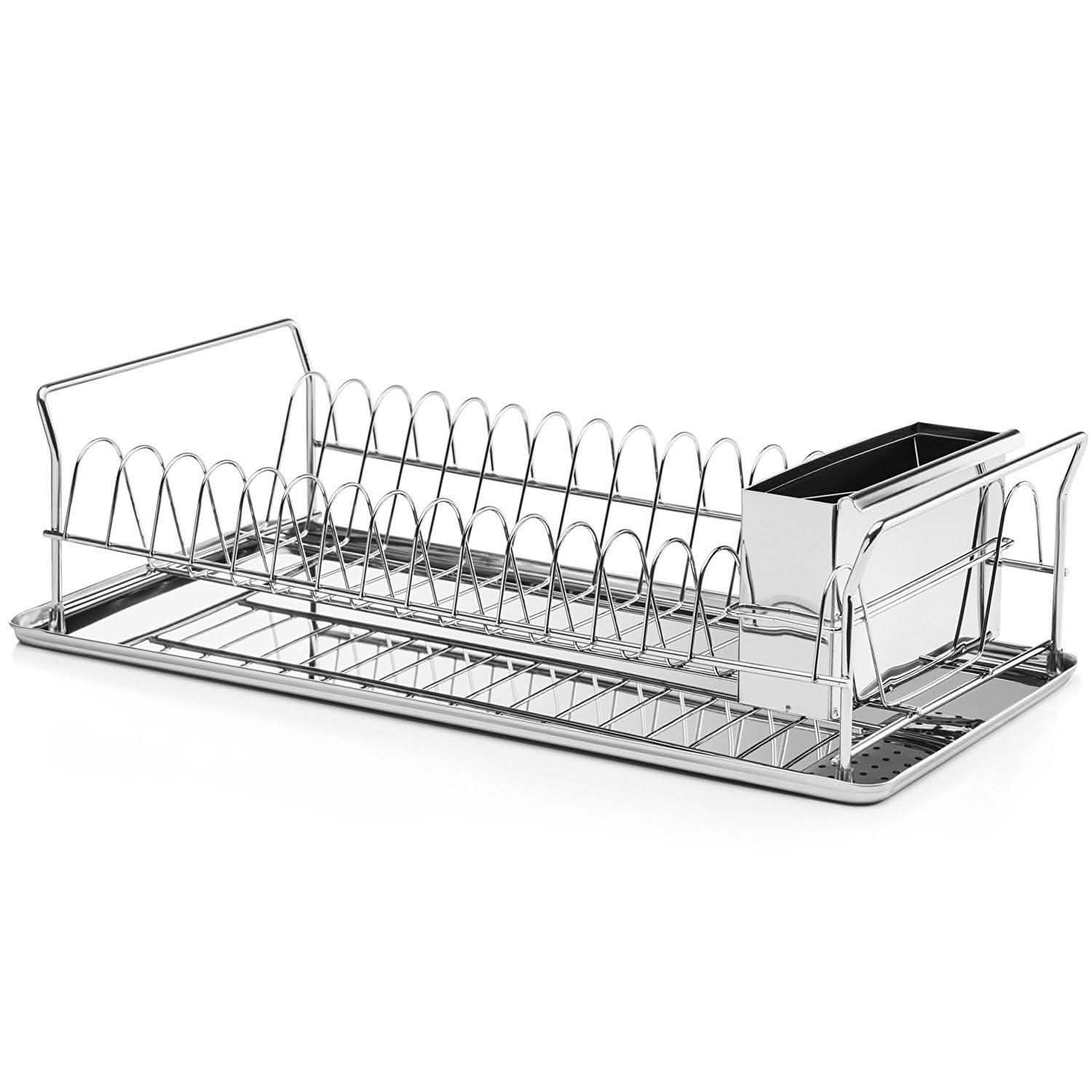 Space Saving Stainless Steel Chrome Dish Rack - Assorted Styles DailySale