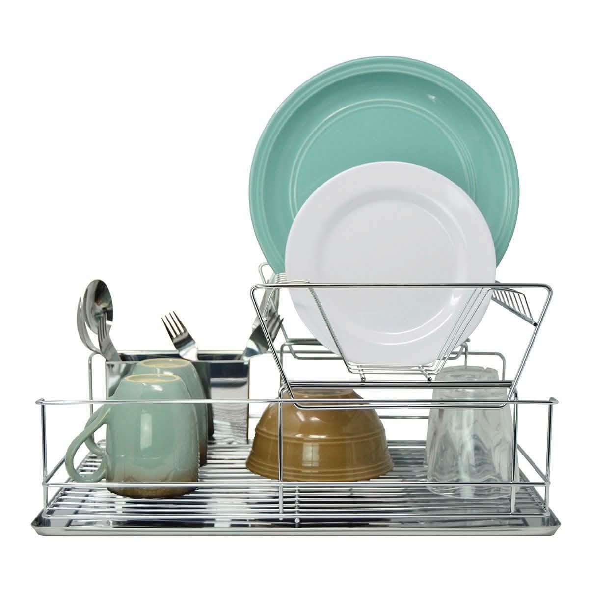 Space Saving Stainless Steel Chrome Dish Rack - Assorted Styles DailySale