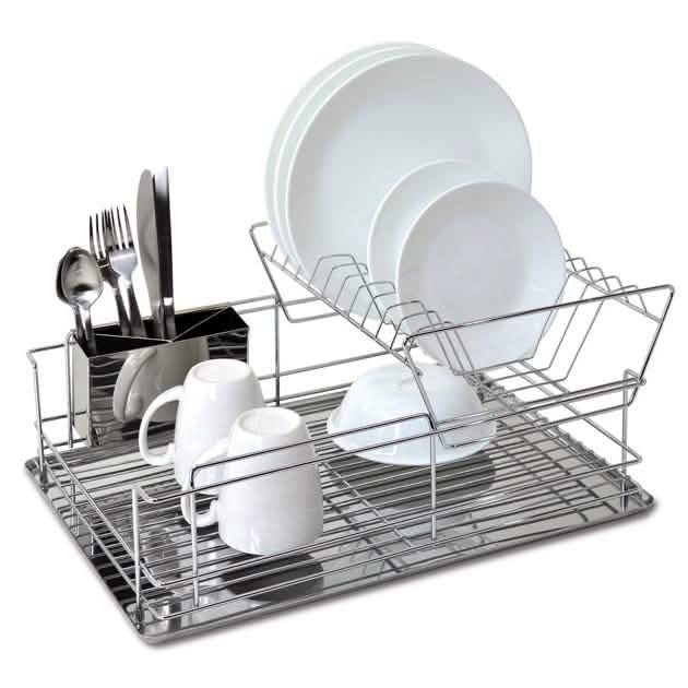 Space Saving Stainless Steel Chrome Dish Rack - Assorted Styles DailySale