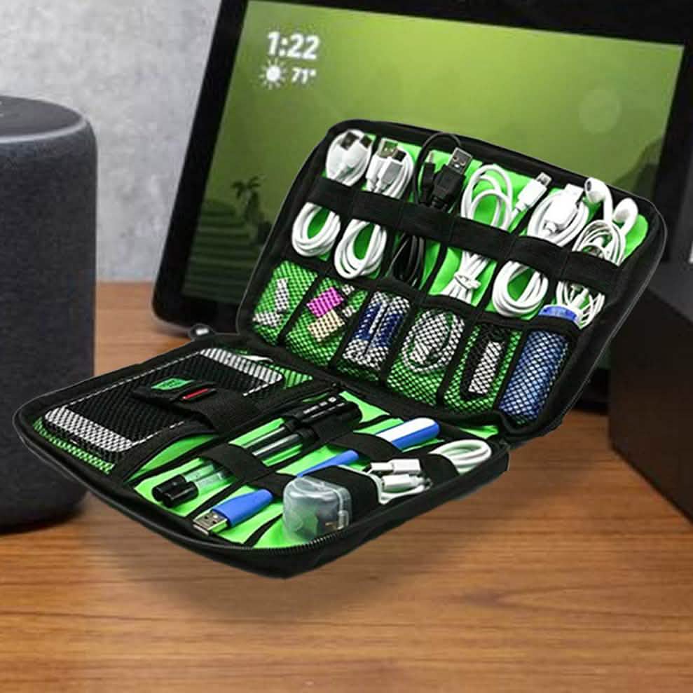 SpaceSaver Water-Resistant Organizer Travel Bag for Electronics Accessories DailySale