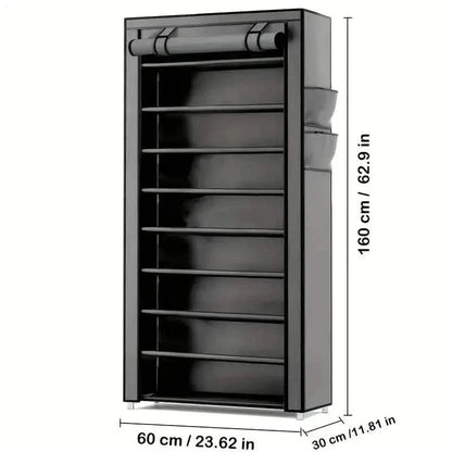 Spacious 9-Grid Non-Woven Fabric Alloy Structure Wardrobe with Dust Cover DailySale