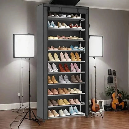 Spacious 9-Grid Non-Woven Fabric Alloy Structure Wardrobe with Dust Cover DailySale