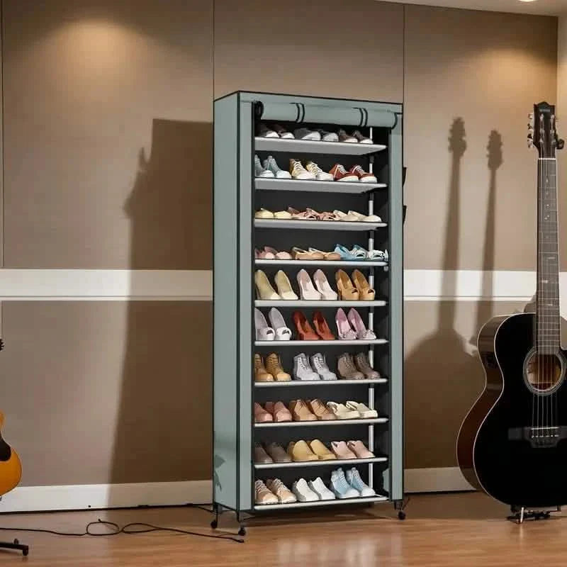 Spacious 9-Grid Non-Woven Fabric Alloy Structure Wardrobe with Dust Cover DailySale