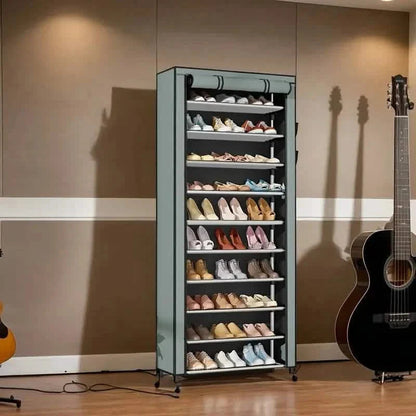 Spacious 9-Grid Non-Woven Fabric Alloy Structure Wardrobe with Dust Cover DailySale