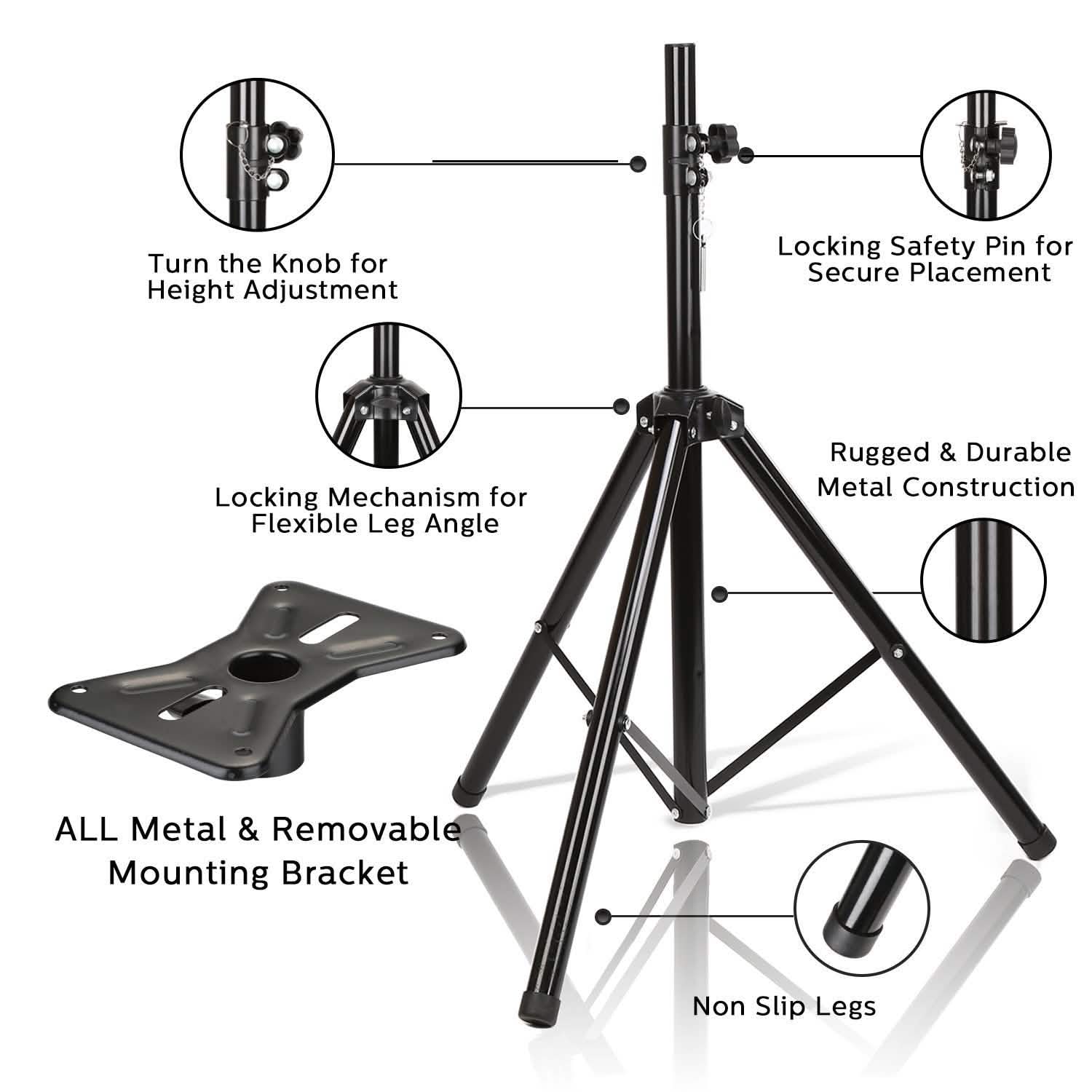 Speaker Tripod Stand Adjustable Height Heavy Duty Holder DailySale