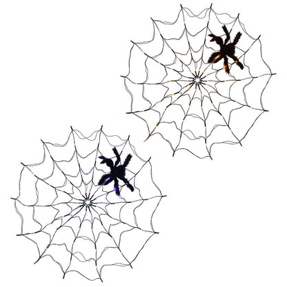 Spider Web Light with Hairy Spider 70LED Battery Powered Remote Control 8 Lighting Modes DailySale