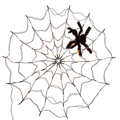 Spider Web Light with Hairy Spider 70LED Battery Powered Remote Control 8 Lighting Modes DailySale