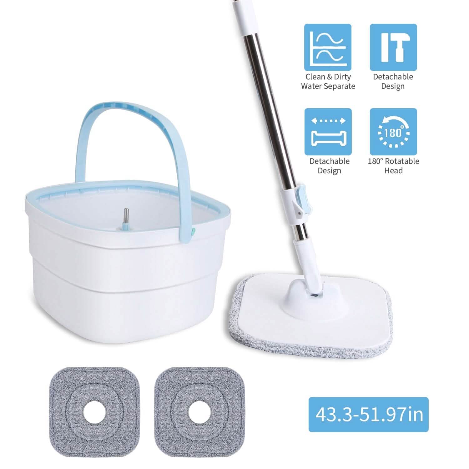 Spin Mop and Bucket with Wringer Set DailySale