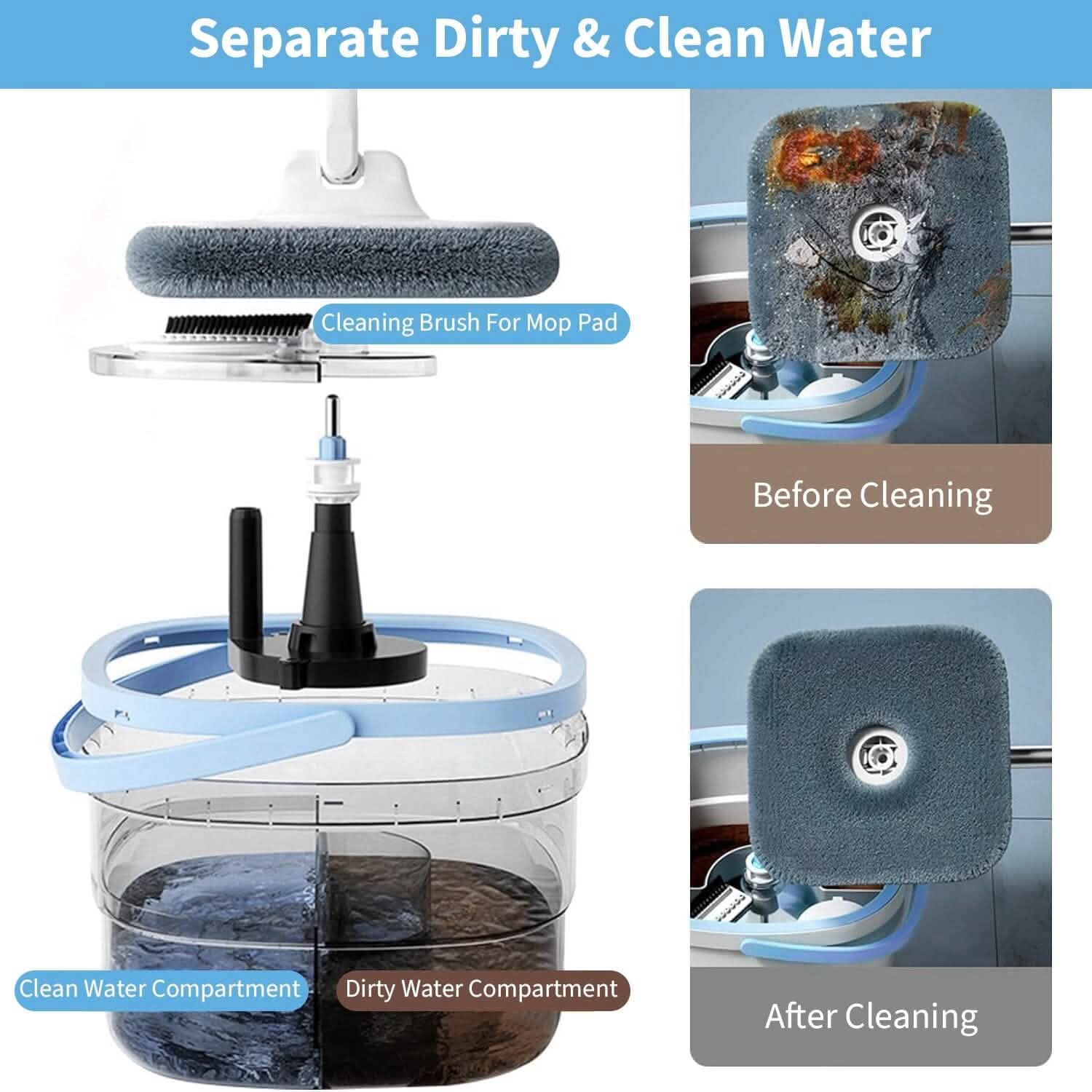 Spin Mop and Bucket with Wringer Set DailySale